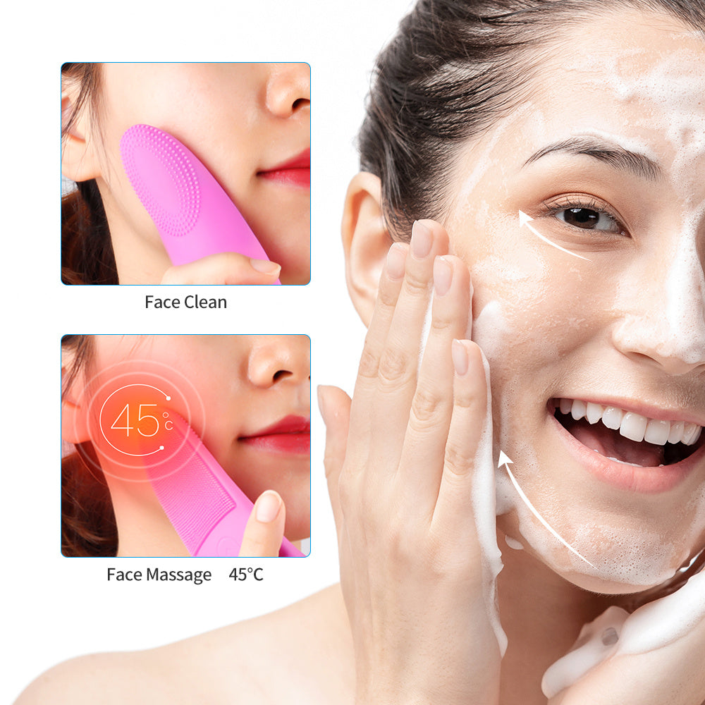 Nettoyeur de visage électrique intelligent en silicone